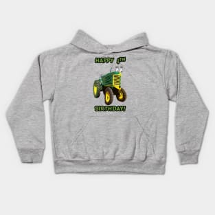 Happy 4th Birthday tractor design Kids Hoodie